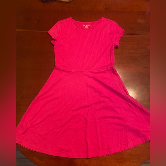 Girls solid pink skater dress NWT